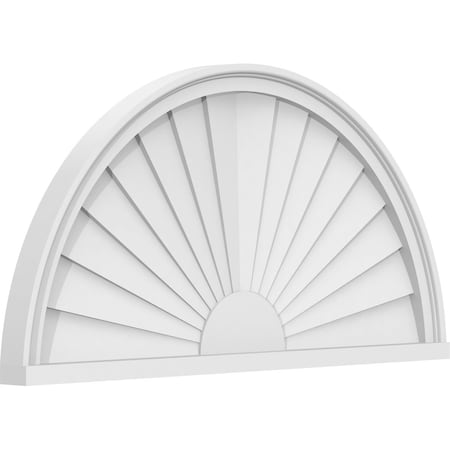 Ekena Millwork Half Round Sunburst Architectural Grade PVC Pediment, 34"W x 17"H x 2"P PEDPS034X170HRO01